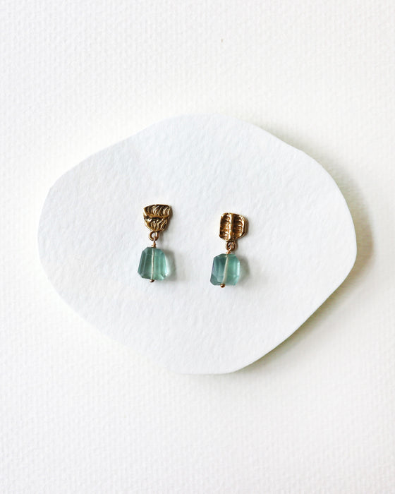Element Earrings with Blue Fluorite