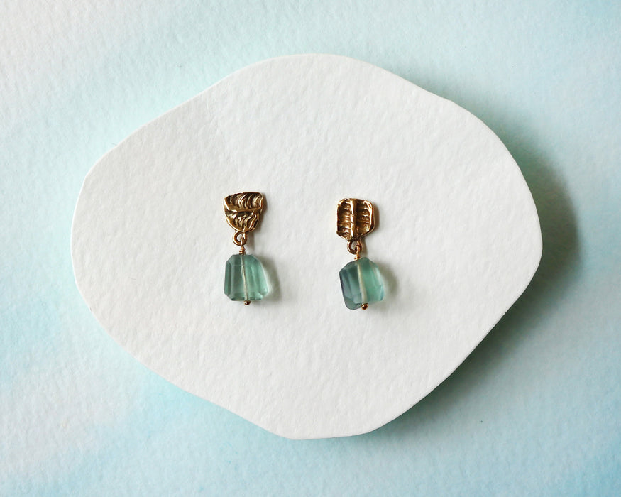 Element Earrings with Blue Fluorite