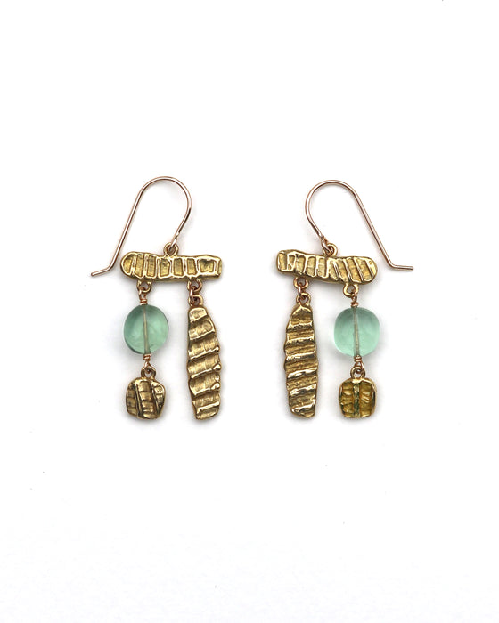 Mosaic Earrings with Fluorite
