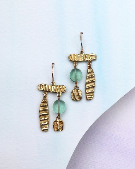 Mosaic Earrings with Fluorite