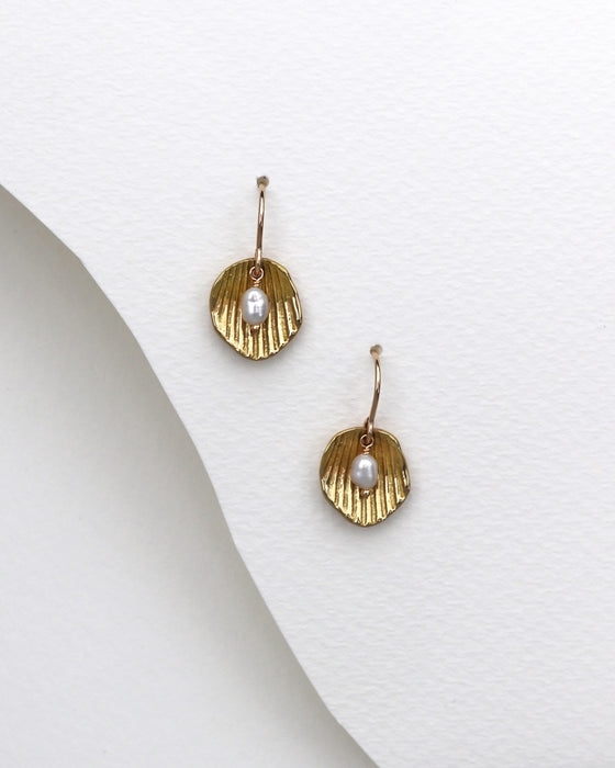 Venus Earrings with White Pearl