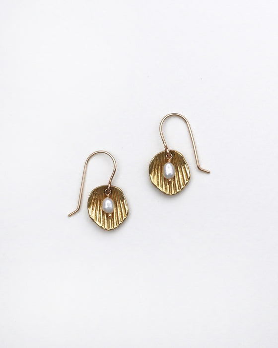 Venus Earrings with White Pearl
