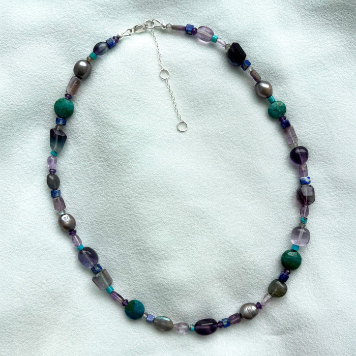 Blue & Purple Mermaid Gemstone Necklace