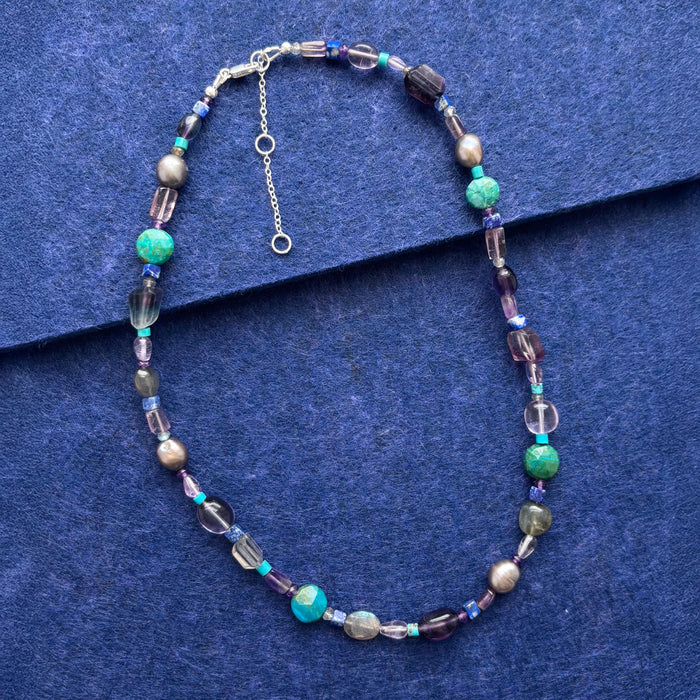 Blue & Purple Mermaid Gemstone Necklace