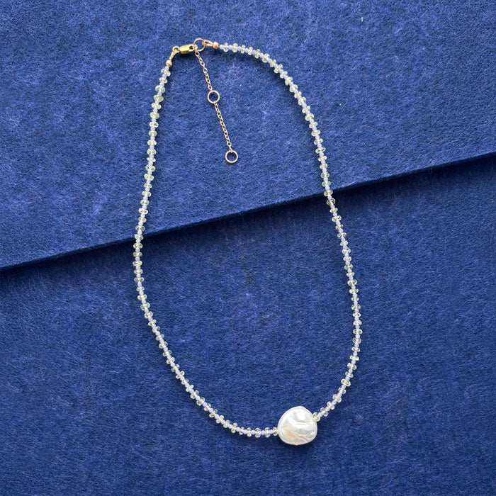 Baroque Pearl & Green Amethyst Choker