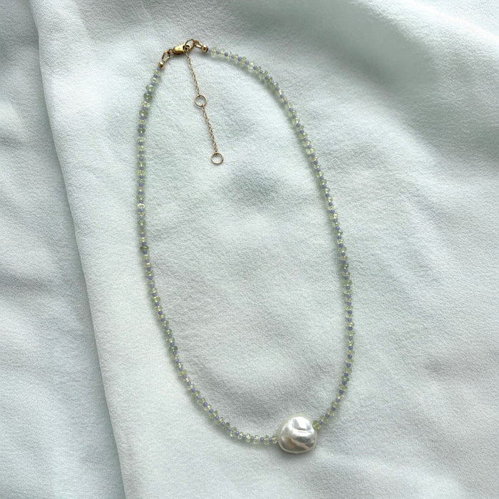 Baroque Pearl & Green Amethyst Choker