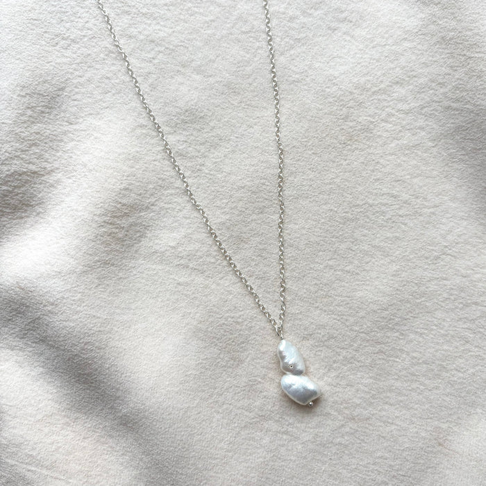 Baroque Pearl Necklace no. 3 - Sterling Silver