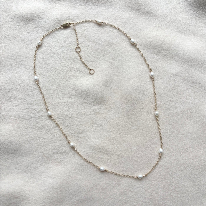 Baroque Pearl Station Necklace