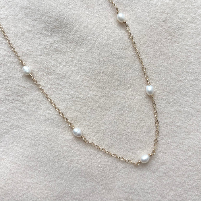Baroque Pearl Station Necklace