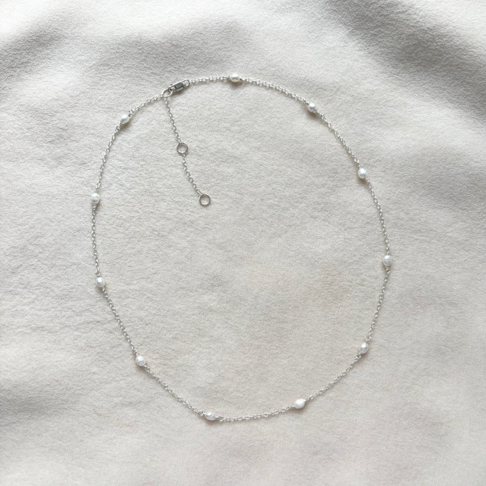 Baroque Pearl Station Necklace