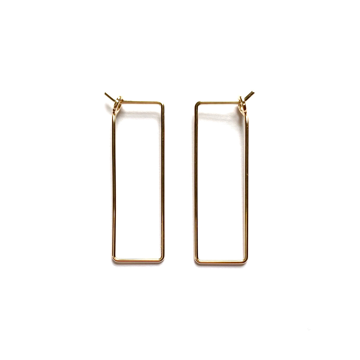 Minimalist Small Rectangular Box Hoops– Goldeluxe