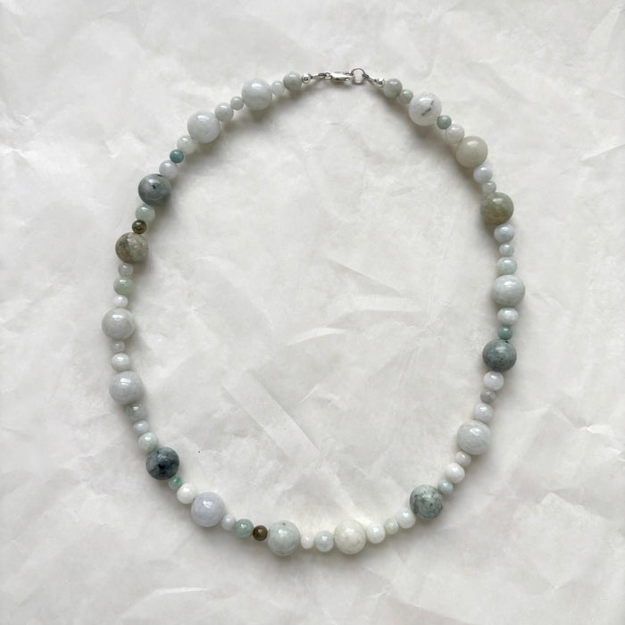 Bubble Necklace with Green Jade