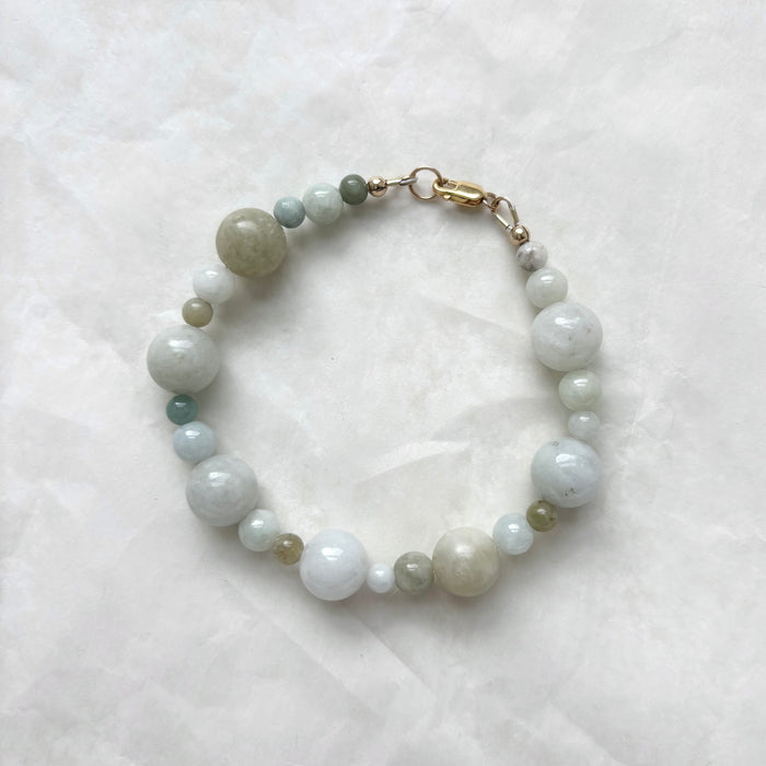 Bubble Bracelet with Green Jade