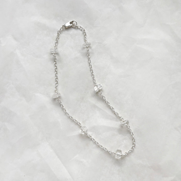 Moonbeam Anklet with Clear Quartz