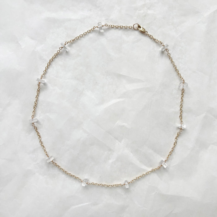 Moonbeam Necklace with Clear Quartz