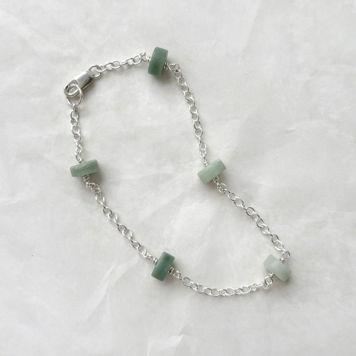 Moonbeam Bracelet with Green Jade