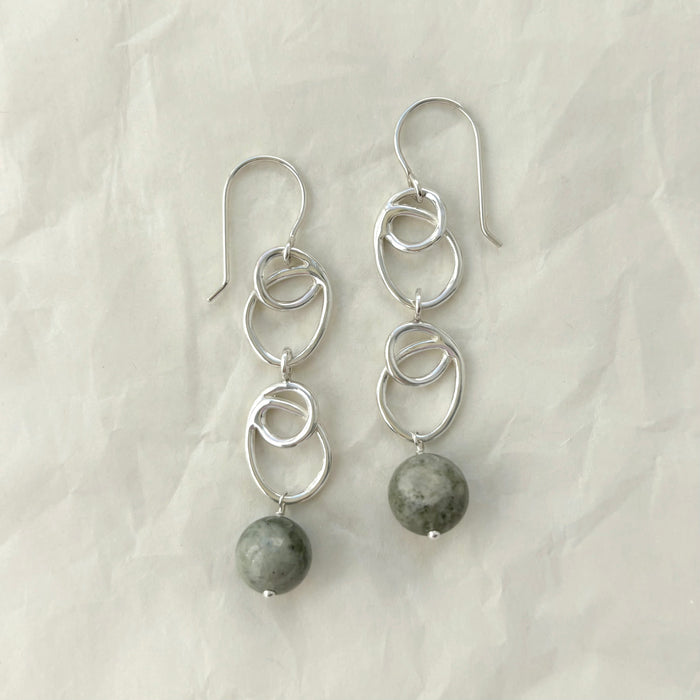 Sunlight Earrings with Jade Drop