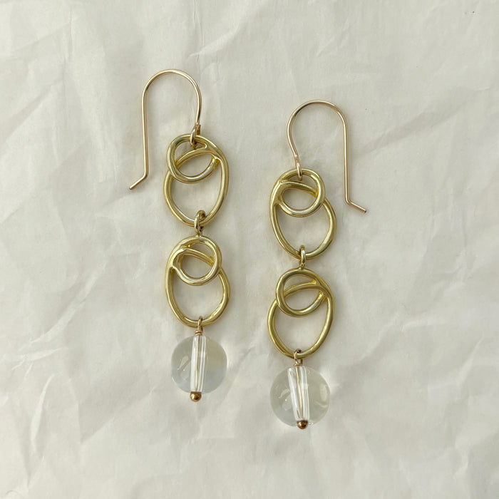 Sunlight Earrings with Crystal Quartz Drop