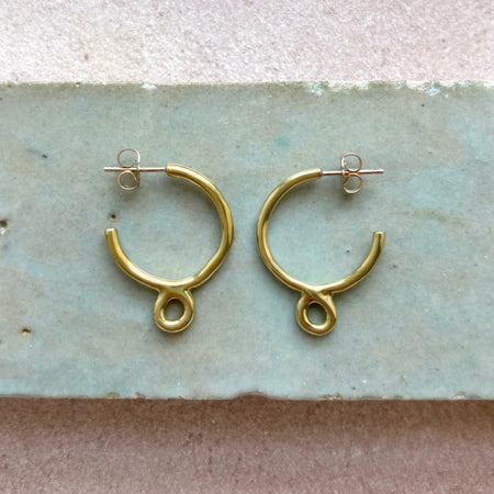 brass dawn hoops with loop