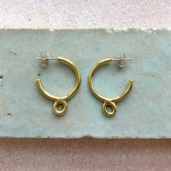 brass dawn hoops with loop