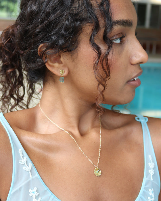 Element Earrings with Blue Fluorite