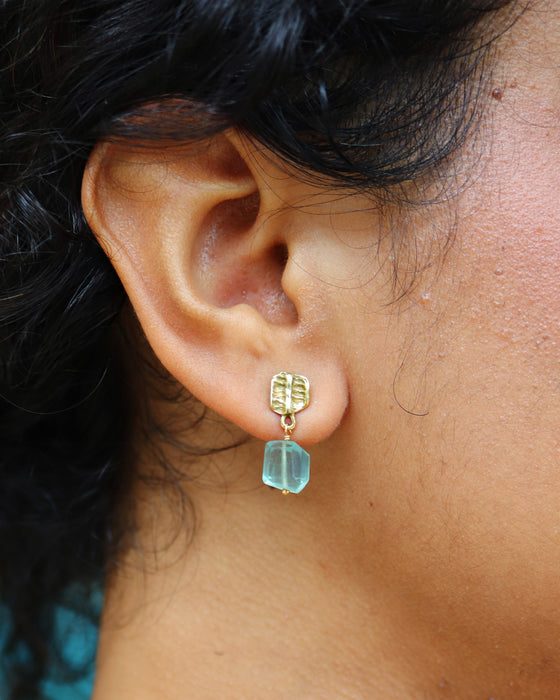 Element Earrings with Blue Fluorite