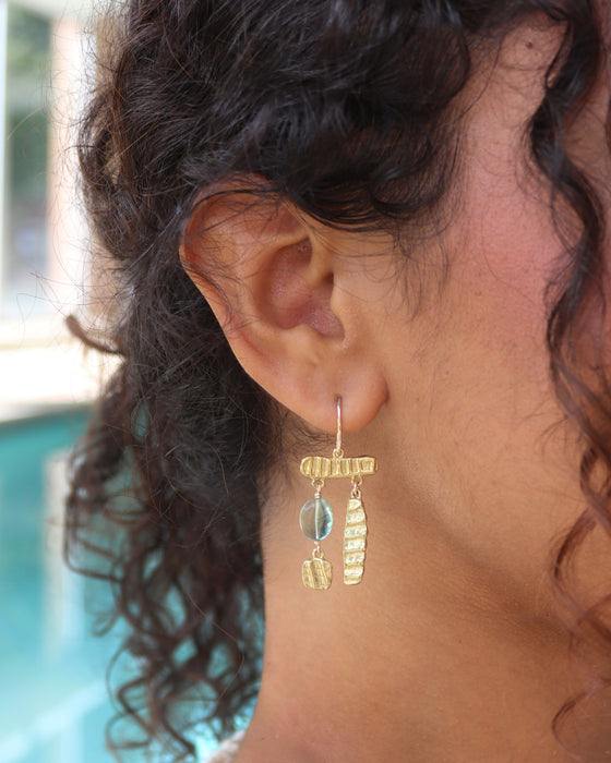 Mosaic Earrings with Fluorite