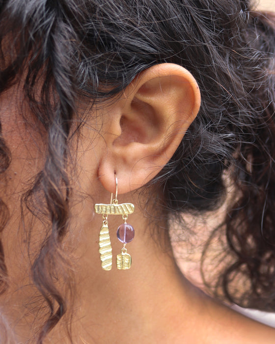 Mosaic Earrings with Fluorite