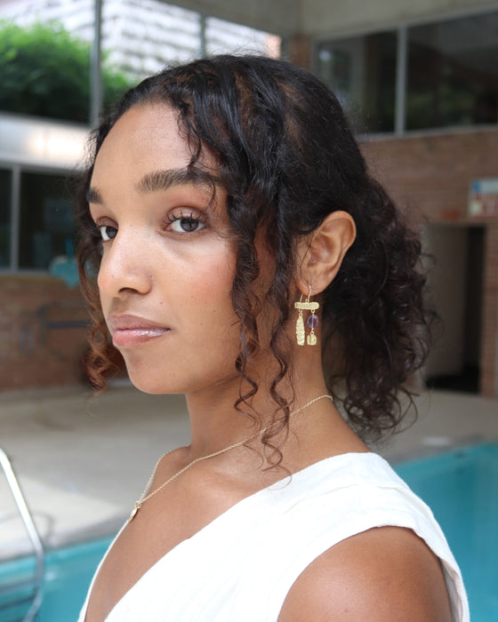 Mosaic Earrings with Fluorite
