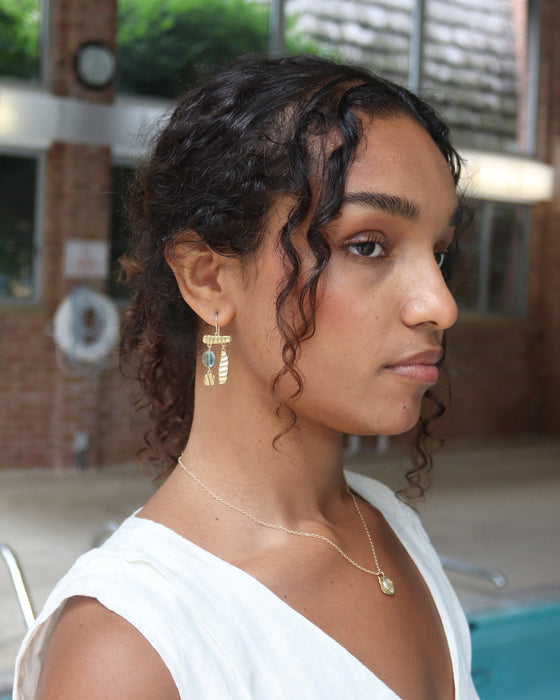 Mosaic Earrings with Fluorite