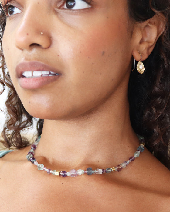 Venus Earrings with White Pearl