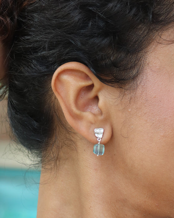 Element Earrings with Blue Fluorite