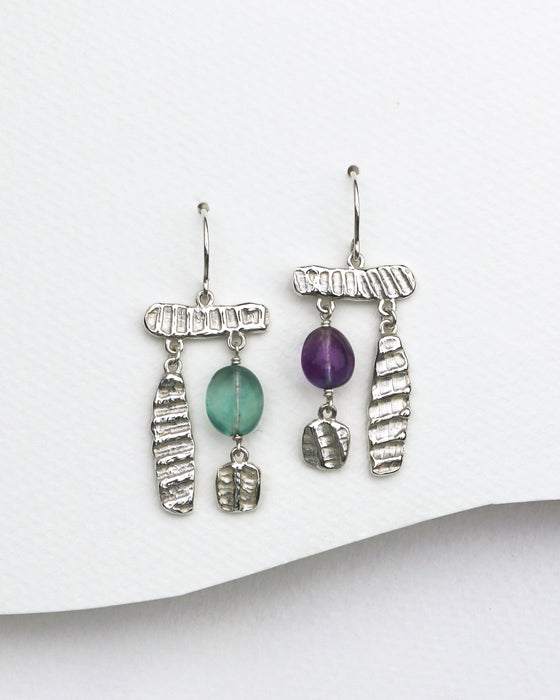 Mosaic Earrings with Fluorite