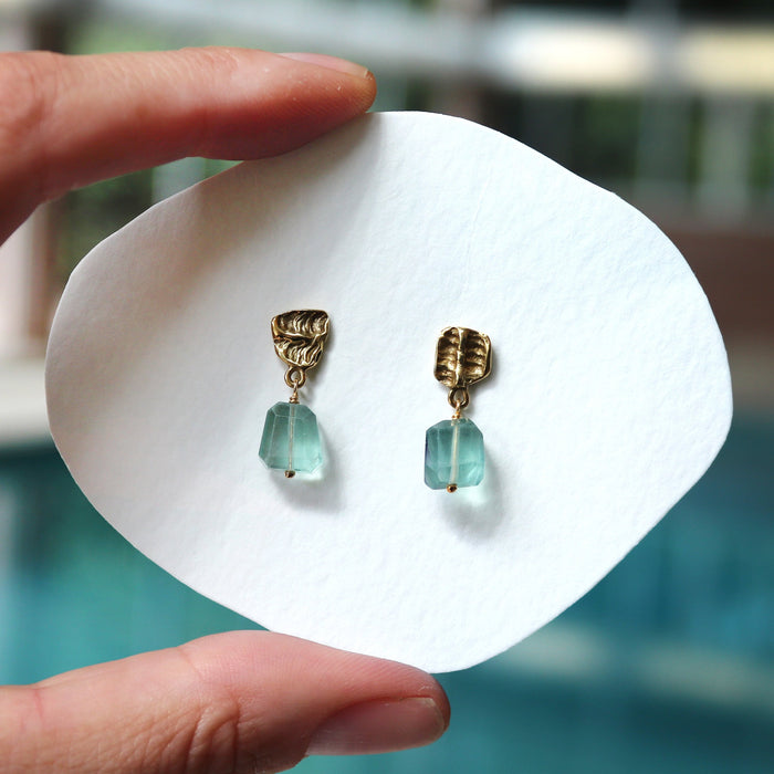 Element Earrings with Blue Fluorite