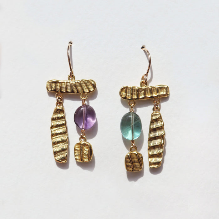 Mosaic Earrings with Fluorite