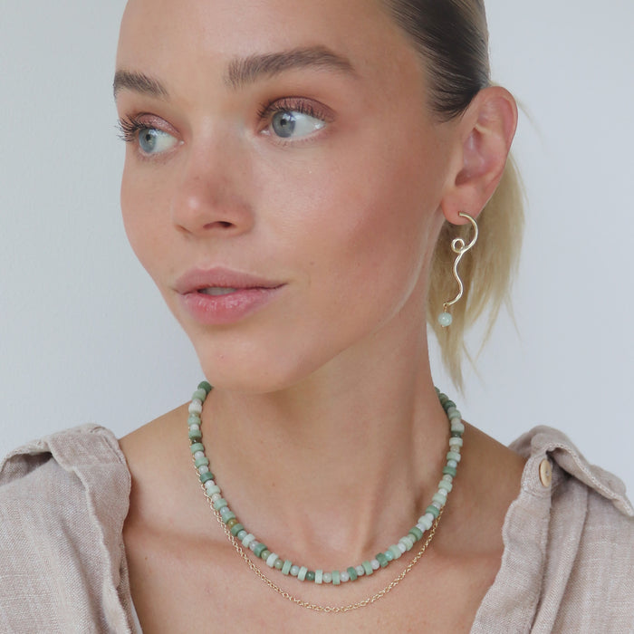 Selene Earrings with Jade Drop