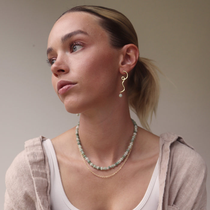 Selene Earrings with Jade Drop