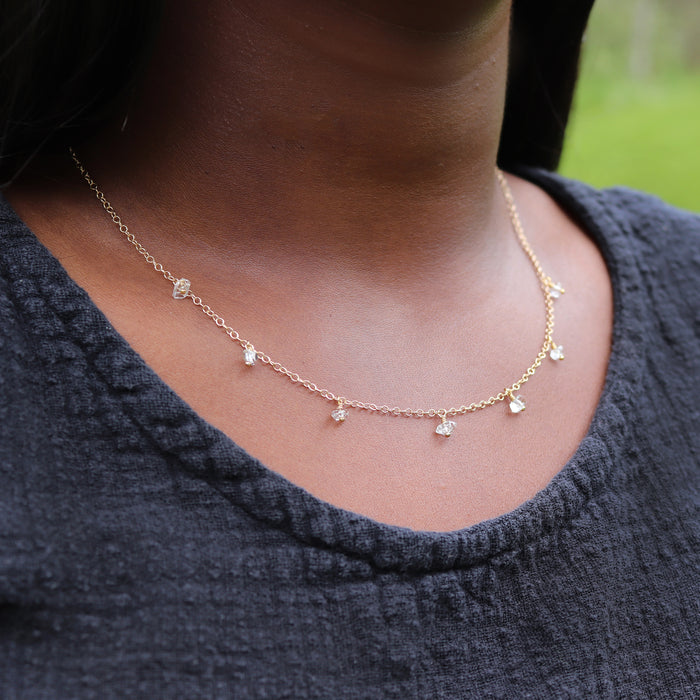 Herkimer Diamond Fringe Necklace