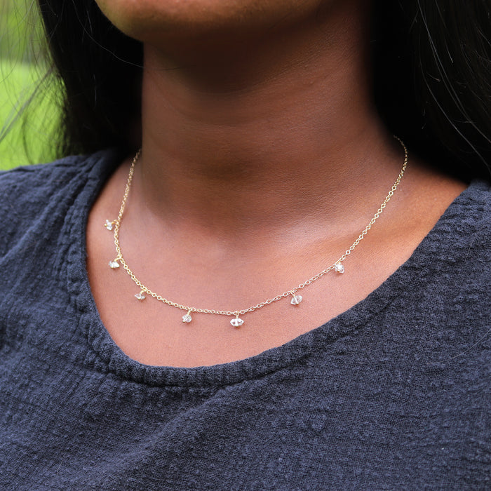 Herkimer Diamond Fringe Necklace