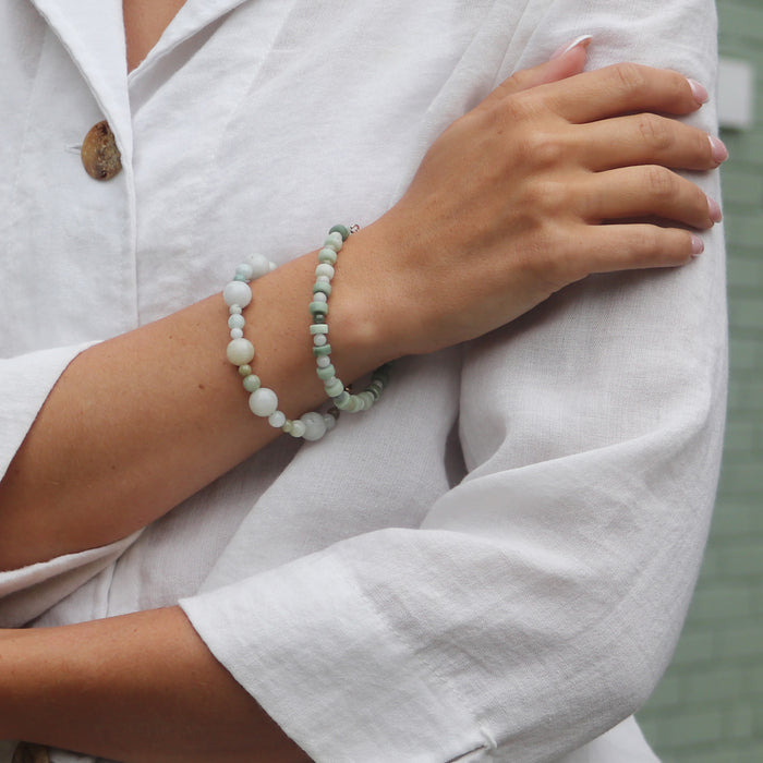 Bubble Bracelet with Green Jade