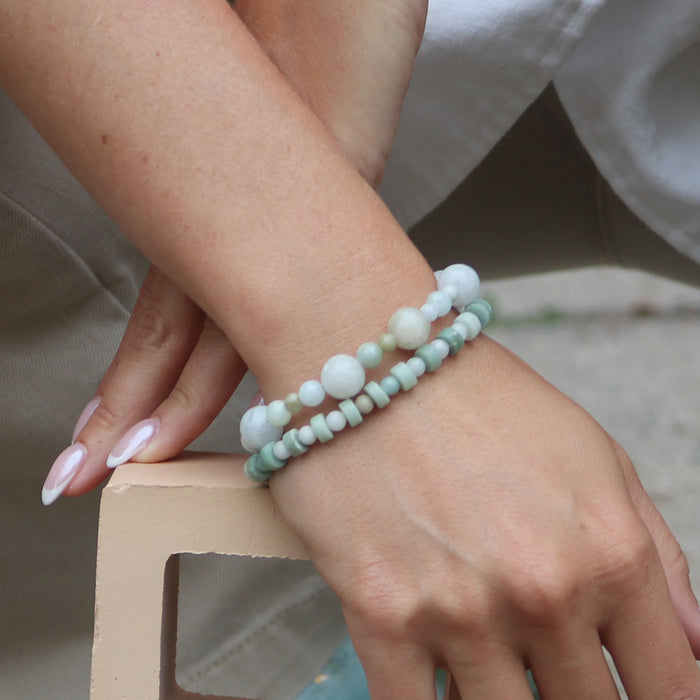 Bubble Bracelet with Green Jade