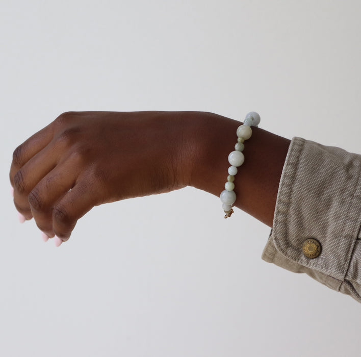 Bubble Bracelet with Green Jade