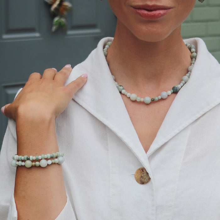 Bubble Bracelet with Green Jade