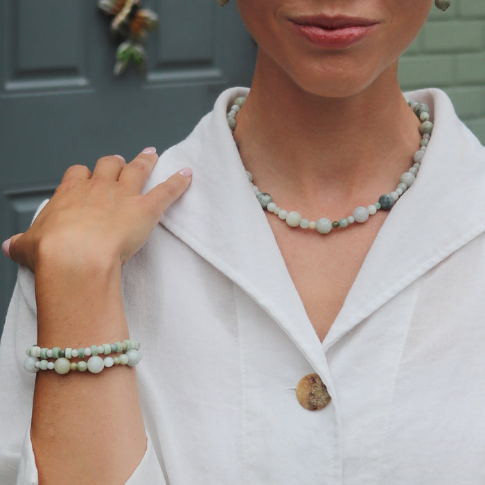 Luna Bracelet with Green Jade