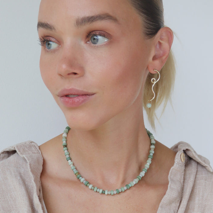 Luna Necklace with Green Jade