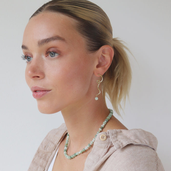 Luna Necklace with Green Jade