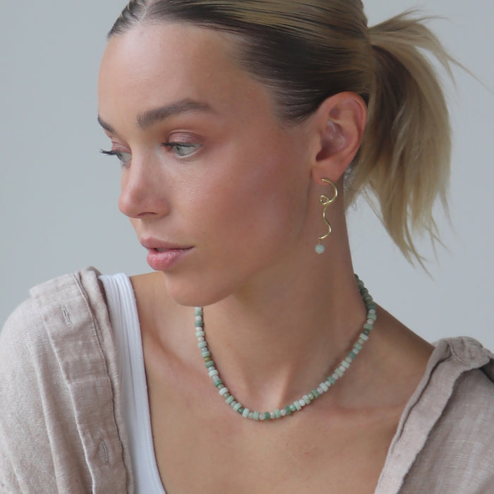 Luna Necklace with Green Jade