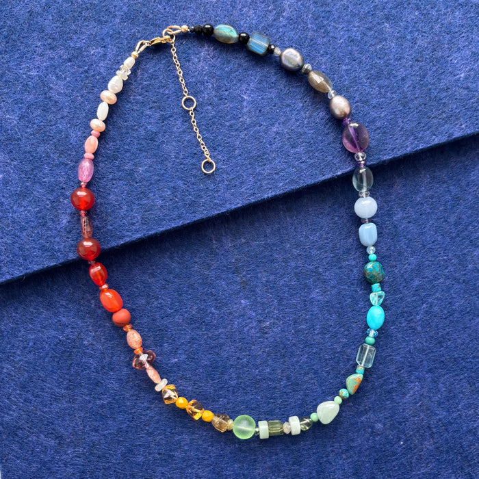 Rainbow Ombre Gemstone Necklace