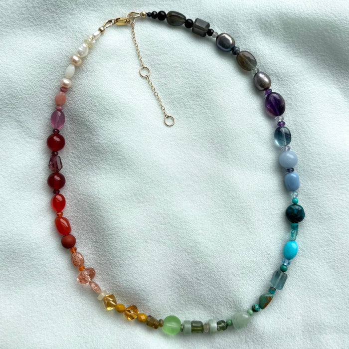 Rainbow Ombre Gemstone Necklace
