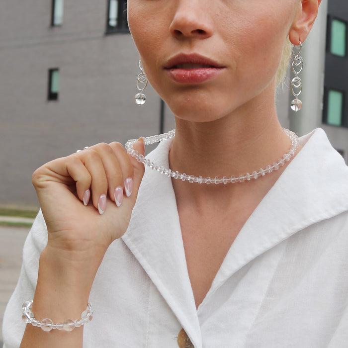 Luna Necklace with Clear Quartz